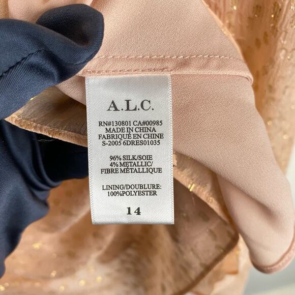 NWT A.L.C. Silk Knee-Length Dress Size 14 - Picture 11 of 13